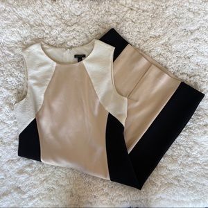 Ann Taylor Nude/Cream/Black Sleeveless Dress
